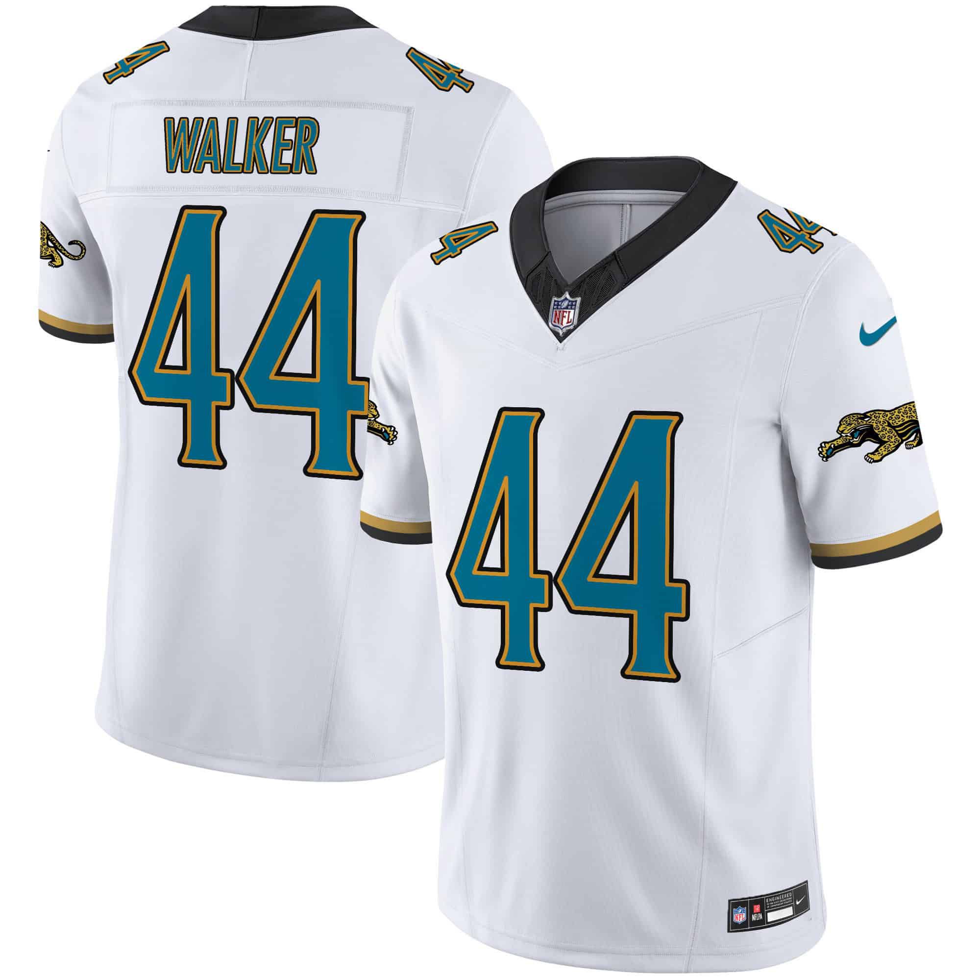 Men Jacksonville Jaguars #44 Walker White 2024 Nike Throwback Vapor Limited NFL Jersey->customized nfl jersey->Custom Jersey
